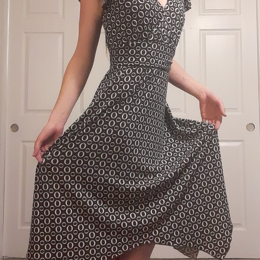 Dark Brown Dress w/ Ruffle Accents
